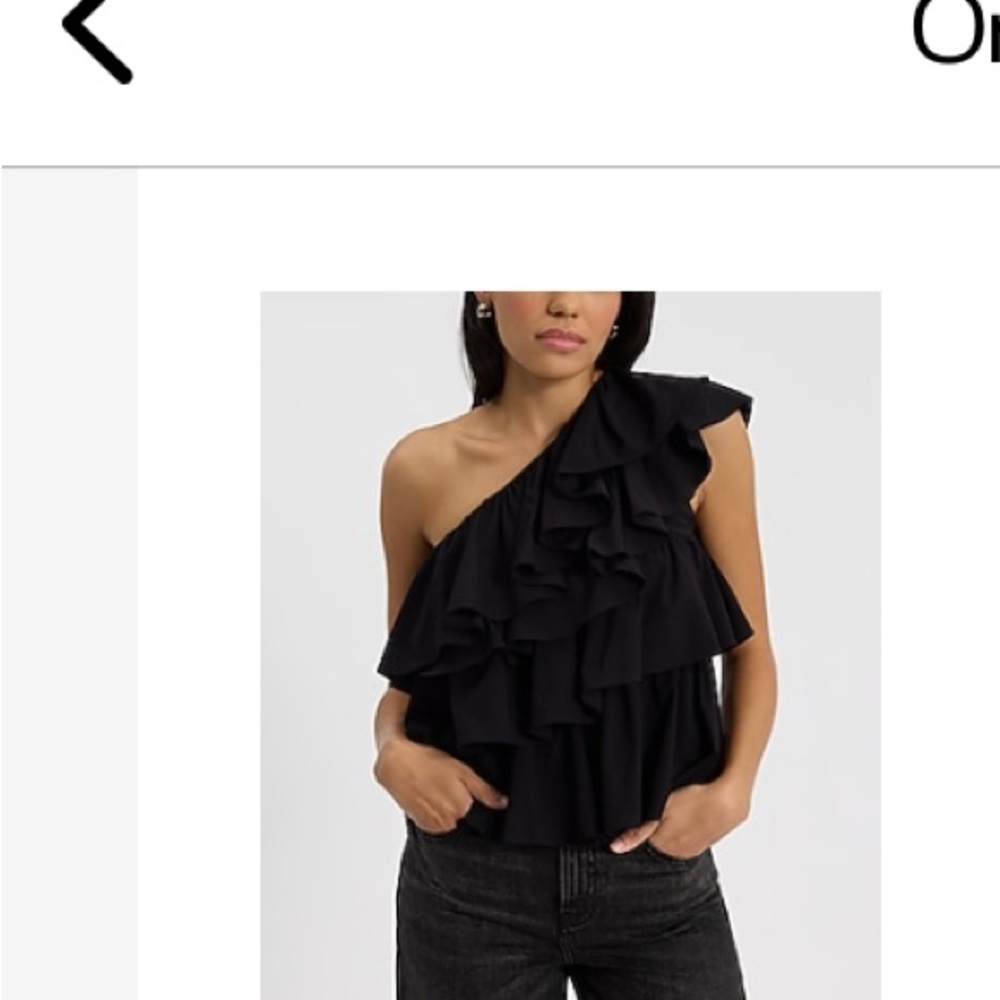 Express Gray Ruffled Tank Top - Picture 4 of 4